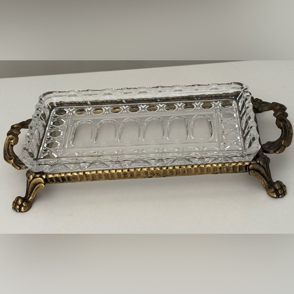 Vintage monarch crystal lead glass tray - Picture 1 of 13